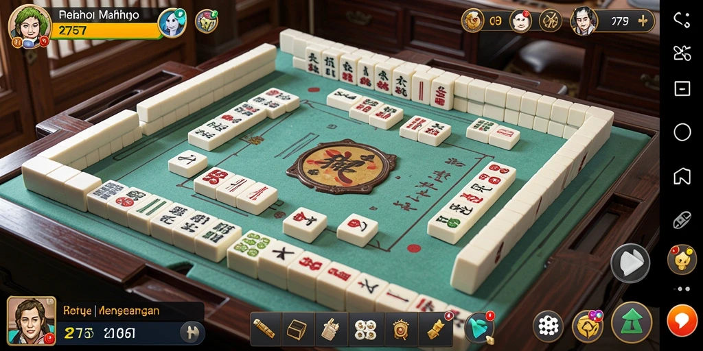 Tangkapan layar permainan Mahjong yang menarik dan menantang.