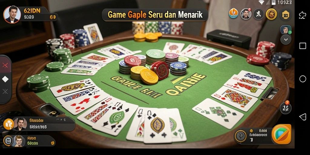 Gameplay 62IDN dengan kartu Gaple yang menarik.
