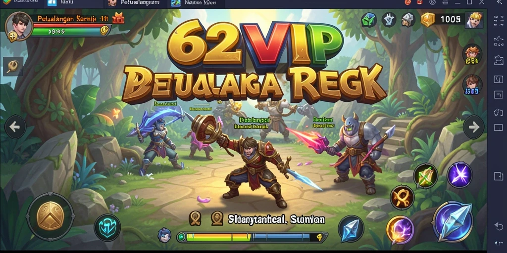 Tampilan gameplay <strong>62VIP</strong> menampilkan aksi petualangan RPG yang menegangkan.