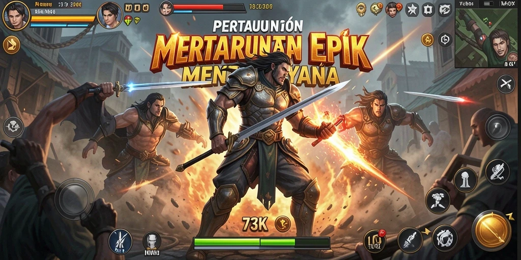 Tampilan menegangkan dari pertarungan 73K dengan aksi yang intens.