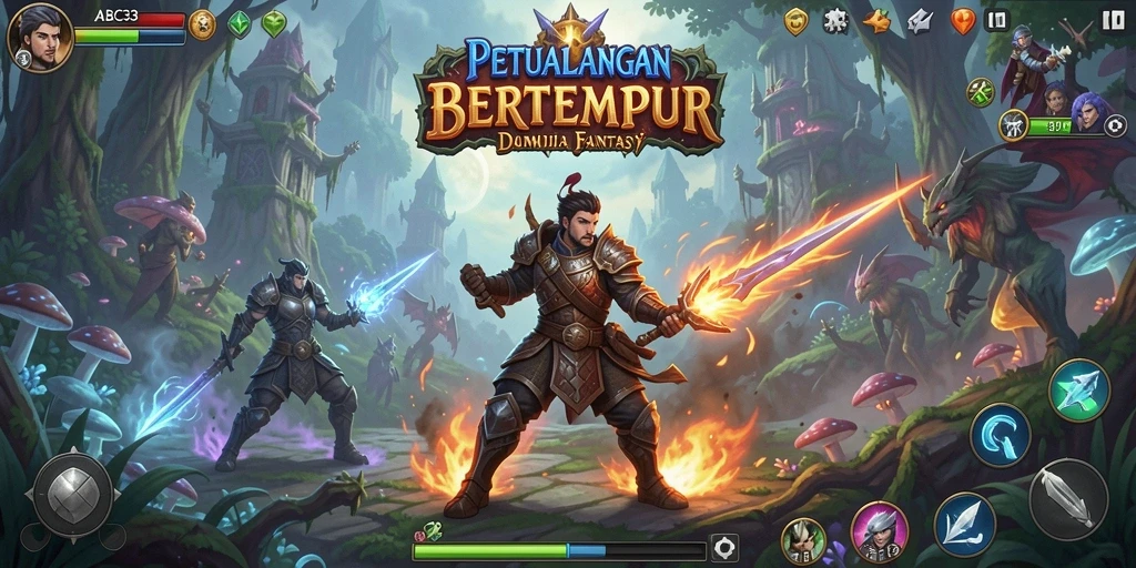 Tampilan gameplay <strong>ABC33</strong> dengan aksi pertempuran mendebarkan.