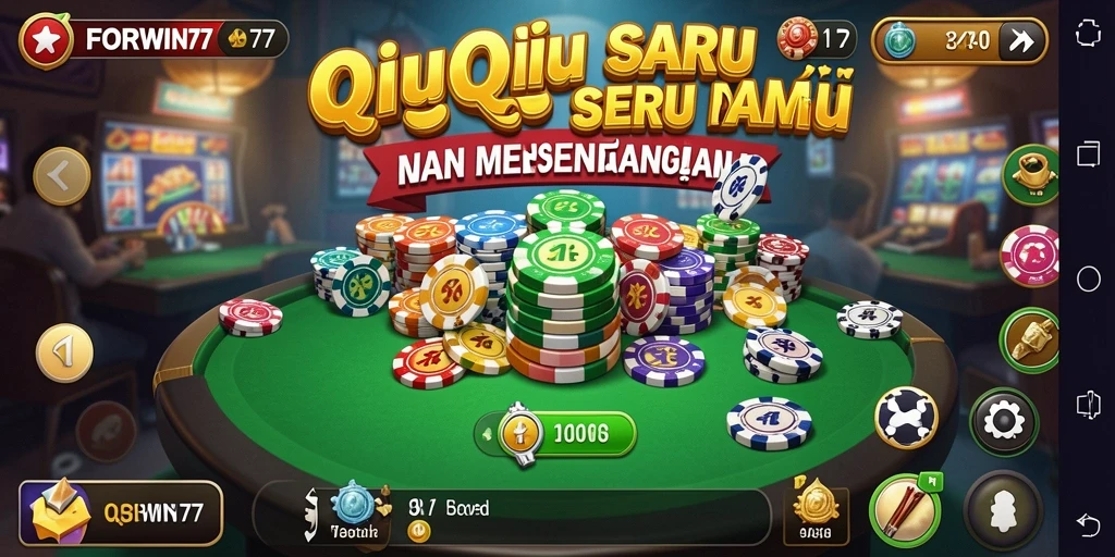 Screenshot utama FORWIN77 menampilkan permainan QiuQiu yang menarik.