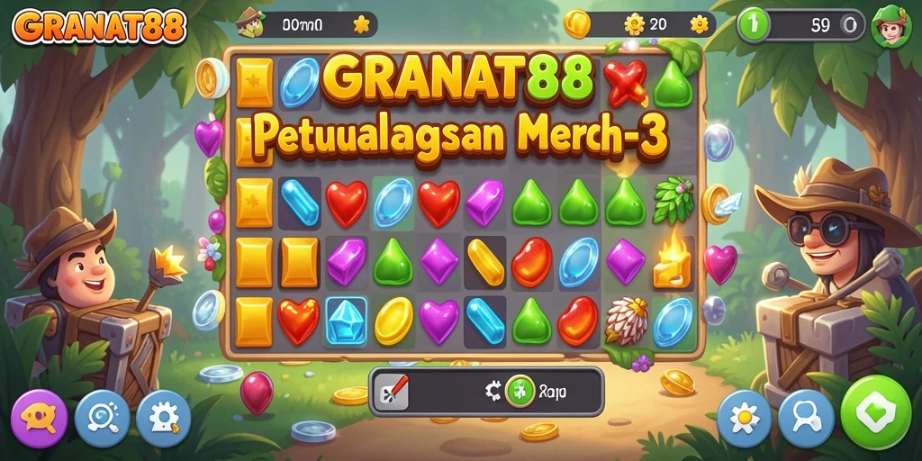 Screenshot menarik dari gameplay seru GRANAT88 di dunia Match-3.