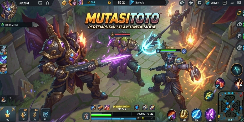 Tampilan gameplay MOBA yang seru dan dinamis.