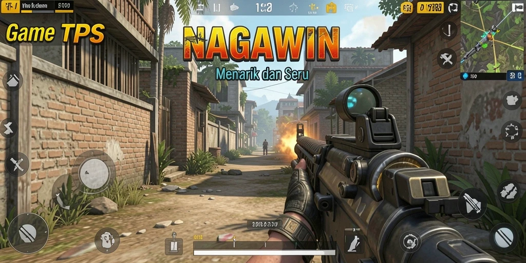 Tampilan gameplay menarik dari NAGAWIN dalam pertempuran TPS.