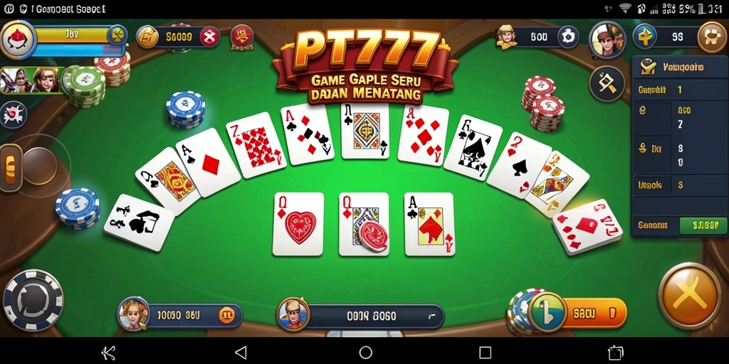 Screenshot PT777 menampilkan gameplay Gaple yang memukau.