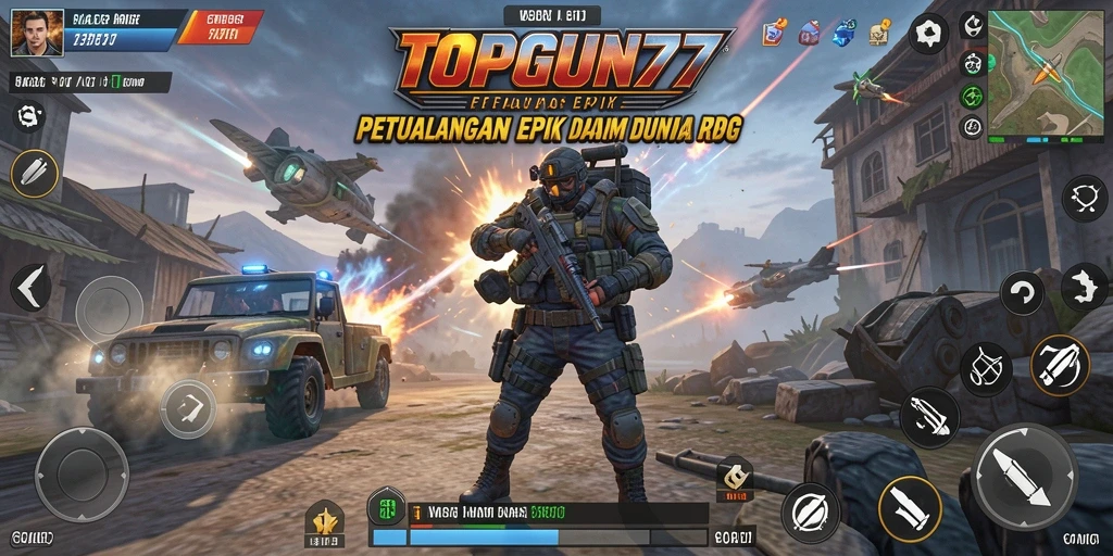Tangkapan layar dari gameplay <strong>TOPGUN77</strong> menunjukkan aksi RPG yang menarik dan petualangan mendebarkan.