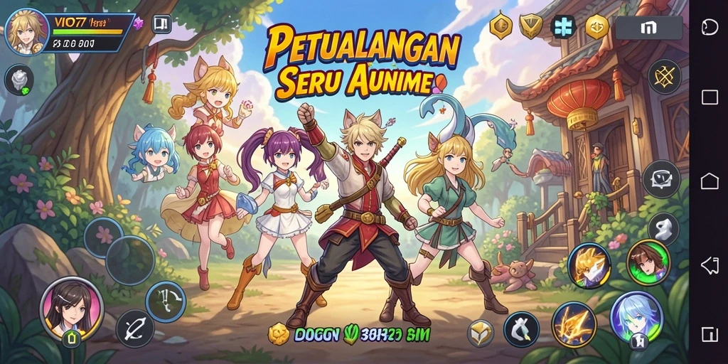 Tampilan gameplay <strong>VIO77</strong> yang penuh aksi dan karakter anime.